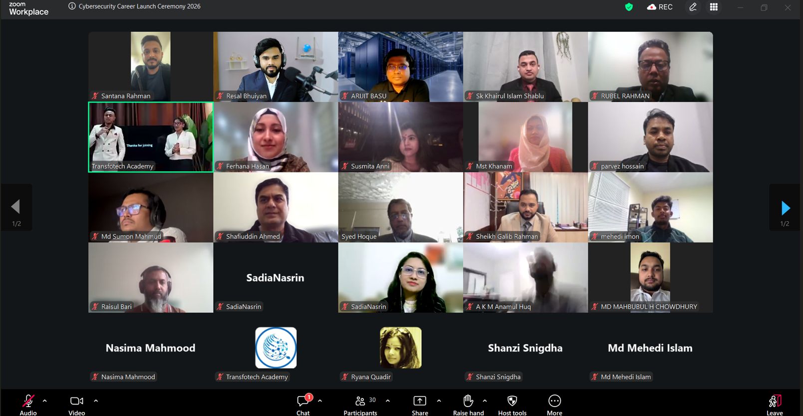 Transfotech Academy live Data Engineering class on Zoom