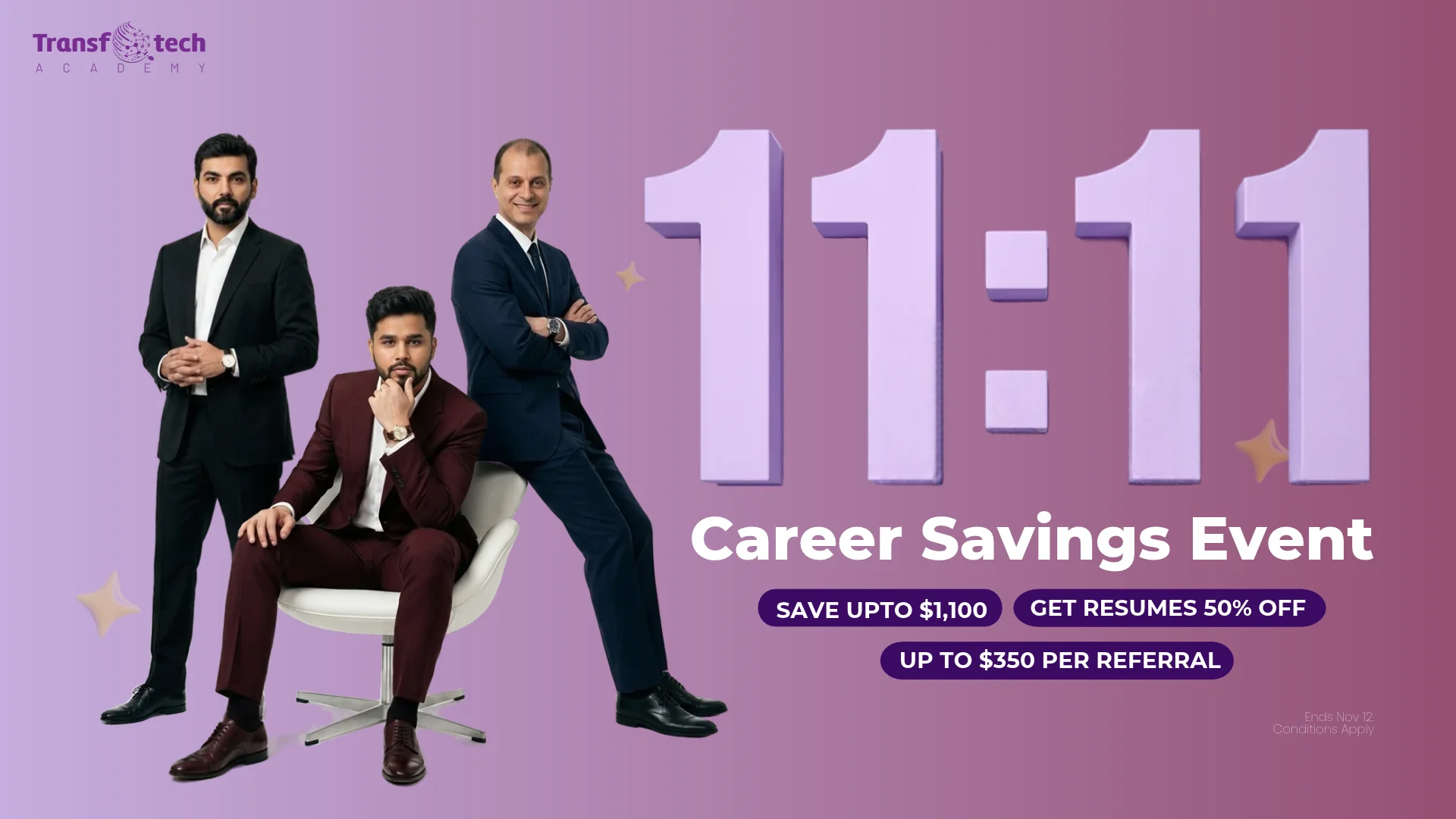 🔥 11:11 Career Savings: Flat $1,100 Off ends November 12th, 2026 On eligible programs. Terms apply